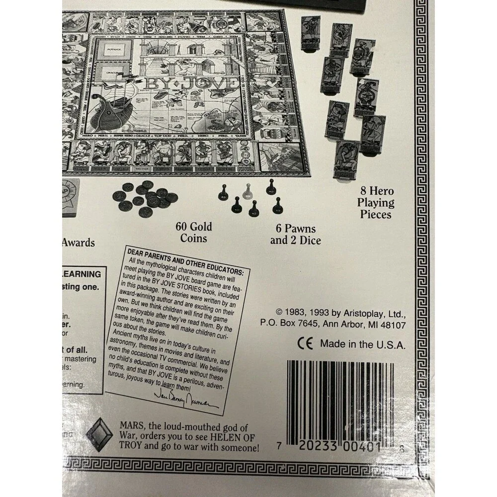 By Jove: A Game of Classical Adventure By Aristoplay 100% Complete Made in USA